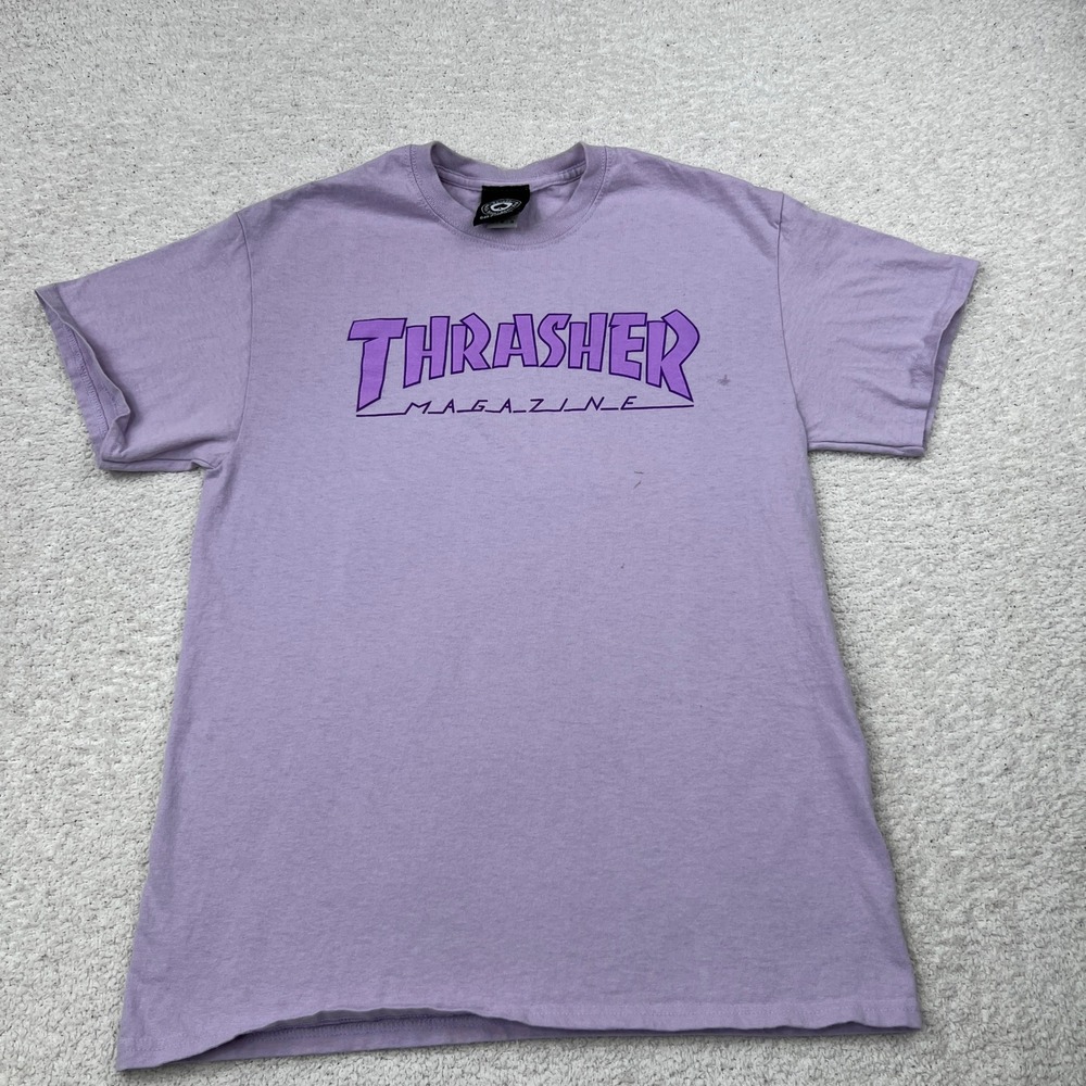 Thrasher Magazine T-Shirt‎ Womens Medium Purple Short Sleeve Graphic Skate Tee